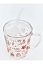 Mixed Flower Printed Glass with Straw 400 ml (W6) - 2