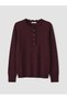 Plum Ruffled Crew Neck Women's Knitwear Sweater (W6) - 2