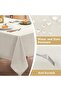 Rectangular linen tablecloth, 110*160 cm. High quality, splash-proof, waterproof, buffets. Features: ultra-soft, thick, wrinkle-r... - 4