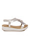 White Rubber Band Soft Comfortable Sole Patterned Glittery Women's Sandals B178 Z - 3