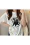 Mi̇ngalondon Be Fearless Cat Printed White Unisex Oversize T-Shirt