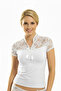 Women's Wide Lace Trim Elastane Blouse - 4