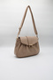 Women's Drawstring Detailed Metal Magnet and Zipper Closure Lined Crossbody Shoulder Bag - 3