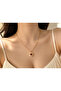 Steel Red Stone Daisy Necklace Rose Color - 3