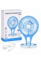 Desktop Charging Fan, AC/DC Powered Portable Fan with LED Light and Silent Operation