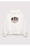 M7S10179 Logo Printed Hooded Girls' Sweatshirt White - 3