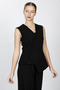 V-Neck Asymmetric Vest-Black - 1533100