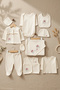 Rosa Pure 10-Piece 100% Cotton Embroidered Baby Girl Hospital Discharge Set - Powder Pink and Ecru Rose Detailed L - 6