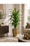 Luxury Artificial Cornus Tree with Long Dense Green Leaves Realistic Design and Modern Gold Touch - 2