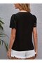 Women's Short Sleeve V-Neck Dubai Blouse with Ruched Sleeves - 4