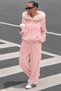 Muchi Pink Furry Hooded Comfortable Fit Premium 3 Thread Thick Sweatshirt Tracksuit Set with Kangaroo Pocket - 7