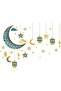 ملصقات جدارية لرمضان من دايكر، 46 قطعة، ملصقات جدارية زرقاء على شكل هلال ونجمة لعيد مبارك |   ملصق إسلامي ذاتي اللصق M - 7