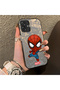 Samsung Galaxy A07 Compatible Spider Man Patterned Silicone Edge Hard Back Case Couple Phone Case - 3