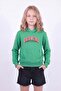 Girl's Printed Kangaroo Pocket Long Sleeve Hooded Sweatshirt - 4