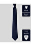 Blue Patterned Navy Blue Tie – 8 cm Wide - 4