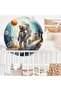 Astronaut Wall Stickers, Removable Peel and Stick Vinyl Decals, Large Solar System Planets Ar - 6