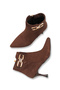 Elara Alba Women's Pointed Toe Heeled Boots 0012507 Brown Suede - 6