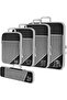 Compression Packing Cubes, 5 PCS Expandable Polyester Travel Storage Bags for Suitcases, Li