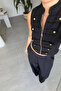 Tweed Vest with Zipper Detail - Black - 2