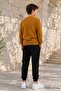 Boy's Two-Thread Stripe Printed Elastic Waist Sweatpants Set Esf7030 - 4