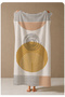 Beige Mustard Black Abstract Circle Patterned 70X150 Beach Towel - Digital Printed Bath Towel - 4