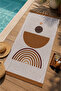 White Terracotta Rainbow Bohemian Patterned 70X150 Beach Towel - Digital Printed Fade-Resistant Bath Towel - 3