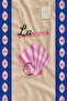 Navy Blue Framed Pink Seashell La Dolce Vita Patterned 70X150 Beach Towel - Digital Printed Bath Towel - 2