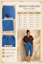 Women's Plus Size Elastic Waist Side Pockets Button Detail Stretchy Denim Capri - 3