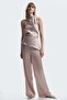 Wide satin trousers