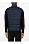 Men's Regular Cut Stand Collar Quilted Navy Blue Vest - 4