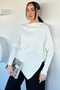 Cream Asymmetrical Cut Knitwear Sweater
