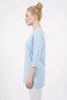 Women's Ice Blue 70% Cotton Crew Neck Three Quarter Sleeve Skirt with Slits Single Jersey Combed Cotton Tunic - 6