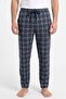 Men's Navy Blue Plaid Pattern Printed Combed Cotton Modal Pajama Bottoms - 2
