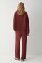 Valir Women's Organic Cotton High-Necked Corded Burgundy Top and Bottom Set - 6
