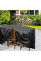 Garden Furniture Cover - Outdoor Table and Chair Protective Weatherproof Waterproof Windproof UV Protection 180*150*80 cm Black 210D Oxford Cloth - 3