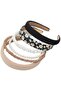 Headbands 6pc floral/solid pearl non-slip 40cm women's. - 2