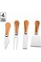 4-Piece Serving Utensil Set with Wooden Handles & Stainless Steel Blades, Cake Server, Pie Server & Food Serving Tools for Kitchen, Dining & Parties - 3