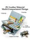 Women's small PU zipper wallet black coin/card sleeve. - 4