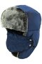Faux fur aviator hat navy earflap face shield 55-60cm ski.