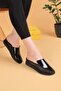 Lorra Black Patent Leather Stone-Embellished Wedge Sole Women's Mule Slippers