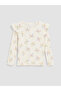 Ecru Bow Patterned Baby Girl T-Shirt - 2