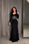 فستان سهرة أسود محتشم