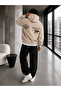Unisex Hand Drawn Printed Winter Hooded Sweatshirt - 3