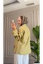 6598 - Stylish Comfortable Floral Embroidery Detailed Woven Soft Viva Fabric Women's Shirt - 6