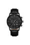 Men's Stainless Steel Watch, Black Leather Band | Trn-43blk