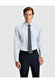 Light Blue Slim Fit Long Sleeve Basic Shirt 50328765-Vr003