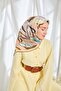 Twill Silk Scarf Abstract Brown - 4