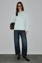 Neat Women's Organic Cotton Crew Neck Oversized Fit Long Sleeve Gray T-Shirt - 2