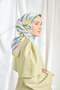 Twill Silk Scarf Abstract Water Green