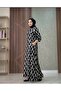 Patterned Daily Hijab Dress with Buttons and Pockets - 2